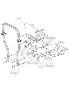 Seat Floor Panel Assembly Diagram and Parts List for M72-KW 53AI8CTZ750-37HP-OHV Cub Cadet Lawn Tractor
